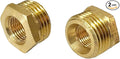 3/8" NPT Male x 1/8" NPT Female Brass Reducer Hex Bushing Threaded Pipe Fitting Reducing Adapter Pack of 2