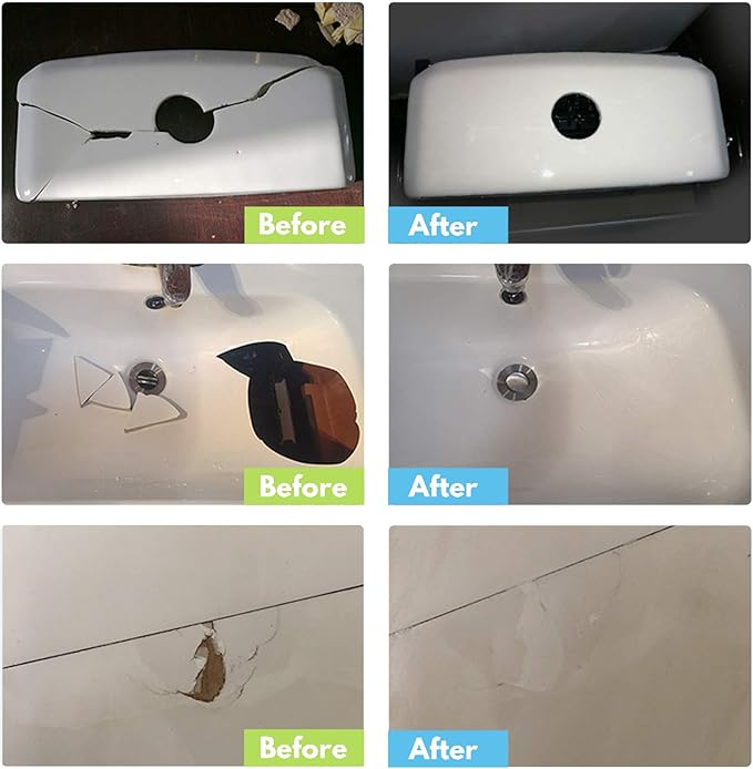 NADAMOO Tub and Tile Repair Kit White Tile Shower Repair Kit for Fiberglass Porcelain Ceramic Acrylic Stone, Fix Crack Chip Scrap Hole - 3.5 Oz