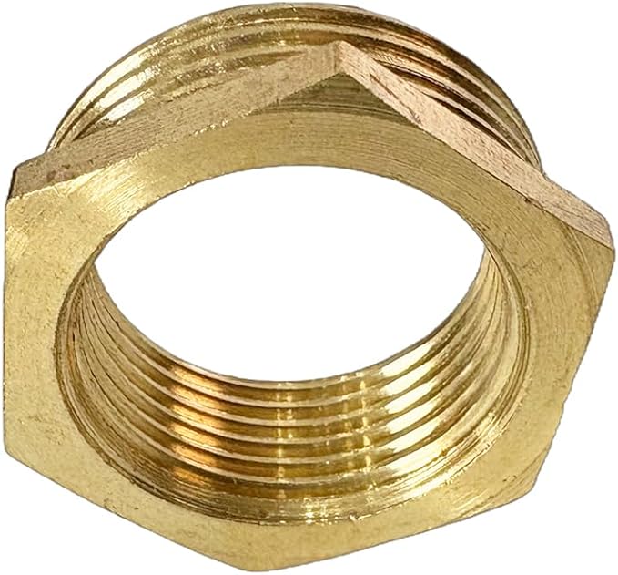 1" NPT Male x 3/4" NPT Female Brass Reducer Hex Bushing Threaded Pipe Fitting Reducing Adapter Pack of 2