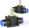 TAILONZ PNEUMATIC Air Flow Control Valve with Push-to-Connect Fitting, in-Line Speed Controller Union Straight - 6MM Tube OD x 6MM Tube OD SCF-6 （Pack of 1）