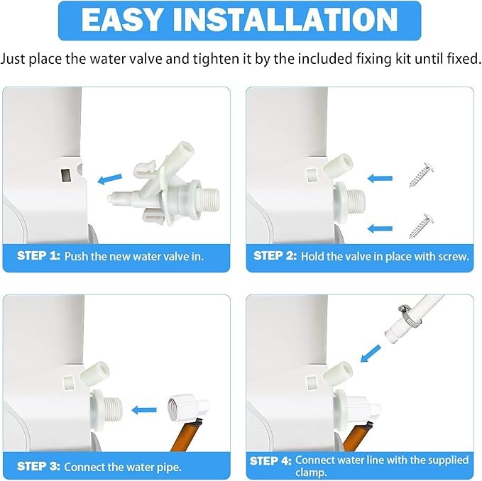 Upgraded RV Toilet Water Valve Replacement Kit for Dometic Toilets 300, 310, 320-385311641 RV Toilet Parts, Freeze-Resistance & Leakage-Resistant, for Camper Pedal-Flush Toilet