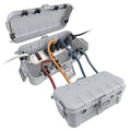 Flemoon [2 Pack] Outdoor Electrical Box Waterproof, Medium Weatherproof Electrical Box (11.5x5.2x4 inch) w/6 Cable Entry Ports, Extension Cord Cover for Power Strip, Plug, Holiday Light, Light Grey