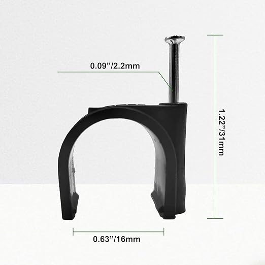 100 Pcs Pex Clamps, 1/2 Inch Pex Hangers Black Pex Fittings Half Clamps, J-Hook Pex Nail on Clamps for 1/2" OD Tubing Pipe, Pipe Support, Fixing Wire (16mm)