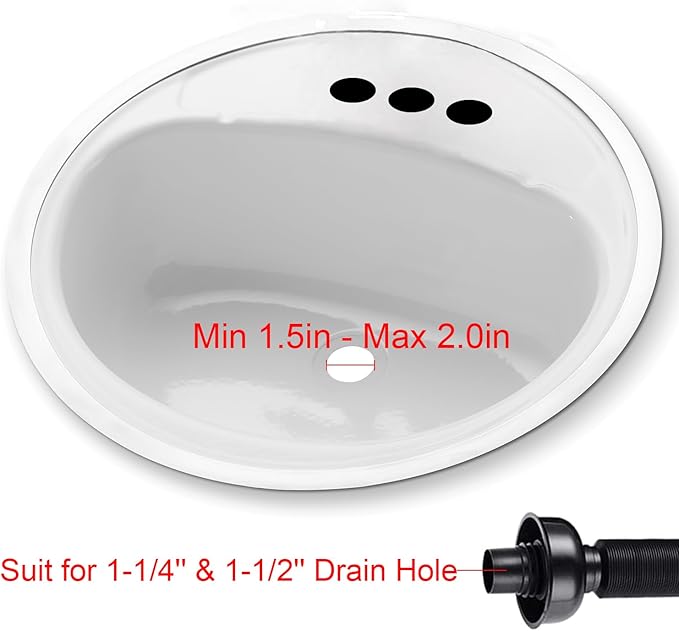 Bathroom Sink Drain Kit with Flexible Expandable P-Trap Pipe Anti-Odor Bathroom Sink Drain Pipe for 1-1/4" and 1-1/2" Hole
