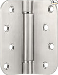 3 Pack Self-Closing 4" Heavy Duty Spring Loaded Stainless Steel Hinges with 5/8" Radius for Exterior Doors