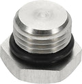 MECCANIXITY BSPP Pipe Plug Fitting, 304 Stainless Steel G1/4 Male Outer Hex Thread for Plumbing Fixed with Sealing Rubber Ring
