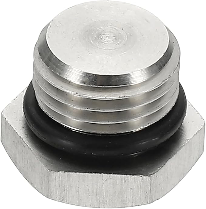 MECCANIXITY BSPP Pipe Plug Fitting, 304 Stainless Steel G1/4 Male Outer Hex Thread for Plumbing Fixed with Sealing Rubber Ring