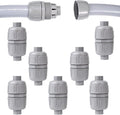 (7Pcs) NPT 1/2 inch Liquid-Tight Connector,PVC Flexible Conduit Double-Ended Connector,Straight 180 Degree,Two-Way Conduit Connector
