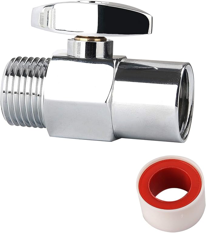 Solimeta Water Shut Off Valve, Shower Head Water Saver, Shower Head Flow Restrictor, Shower or Garden Water Flow Control Valve 1/2"NPT