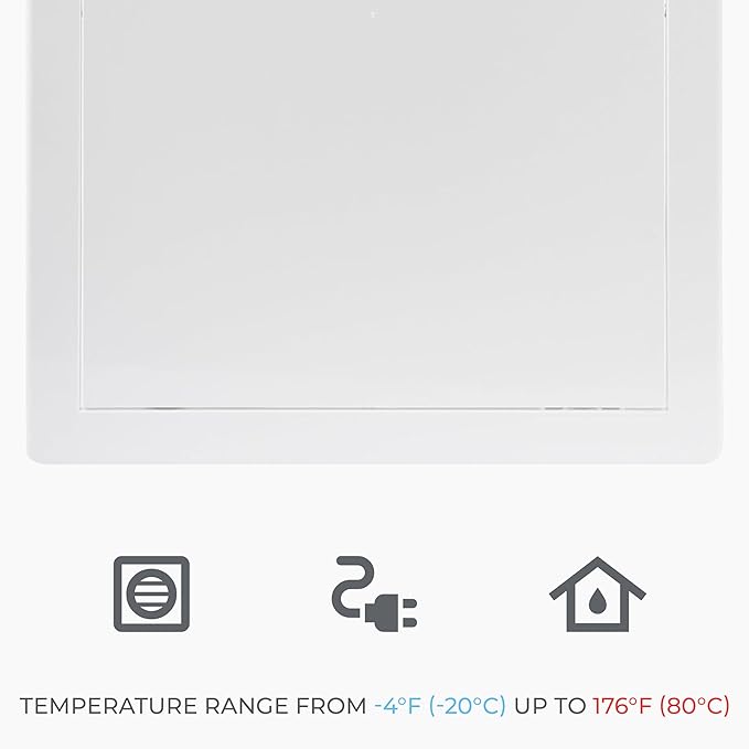 12 x 12 Inch White Access Panel – ABS Plastic Rectangular Wall & Ceiling Access Door for Plumbing Electrical HVAC – Easy Install Indoor Panel for Drywall, Home Improvement and Maintenance