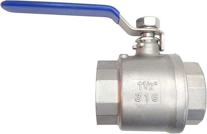 1-1/2" Female Ball Valve NPT Thread 316 Stainless Steel Full Port Ball Valve WOG1000 US Stock