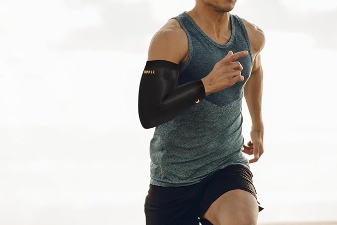 THX4COPPER Elbow Compression Sleeve(2 Pieces)-Copper Infused Support –Guaranteed Recovery Copper Elbow Brace-Idea for Workouts, Sports, Golfers, Tennis Elbow, Arthritis, Tendonitis-X-Large