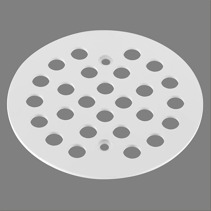 4-1/4Inch Screw-in Shower Drain Cover Replacement Floor Strainer(White)