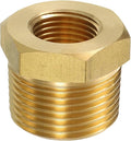 uxcell 1Pcs 3/4 BSPT Male x 3/8 NPT Female Brass Reducer Hex Bushing Threaded Pipe Fitting, Brass Threaded Pipe Fitting Adapter for Water, Gas, Oil Pipeline Systems