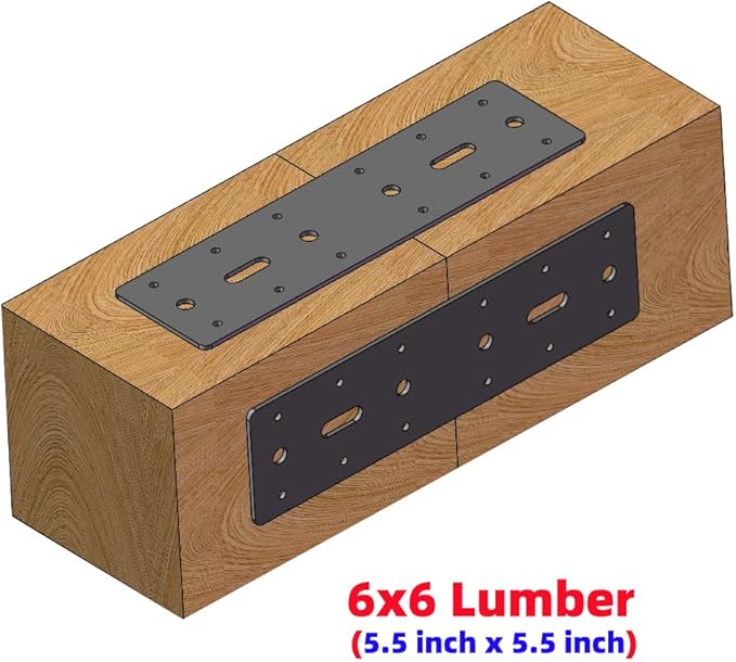 2PCS 11" X 3" Straight Steel Flat Plate,Heavy Duty Mending Plate Joining Connecting Brackets, I Strap Metal Plate.Fit 4x4,6x6 for Repair House,Furniture,Pavilion,Straight Flat Plate for tress framing