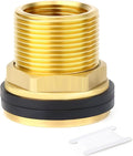 GASHER 1PCS Brass 1-1/4" Female 1-1/2" Male Bulkhead Tank Connector Adapter Fitting with Rubber Ring