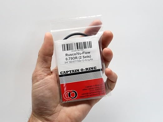 Captain O-Ring – Replacement O-Rings for Rusco/Vu-Flow Spin-Down, Sediment Trap Filters (2 Sets) [Select Size .75OR, 1OR, 1.5OR, or 2OR] (3/4" Filter (.75OR) - 2 Sets)