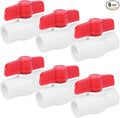 YADIAN 6 Pack 1/2" PVC Ball Valve Slip SCH40 PVC Water Pipe Valve, T Handle Shut-Off Valve Socket for Water Project, Swiming Pool, Sewage Pump, Sprinkler Lines, Outdoor Plumbing & Irrigation System