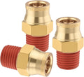 3PCS Air Brake Quick Push to Connect Fittings, 3/8" Tube OD x 1/4" NPT Thread Air Compression Straight Union Fittings for Nylon Hose with DOT Approved for Truck Trailers