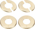 PATIKIL Wall Split Flange 115mm / 4.5" OD, 4 Pcs Round Escutcheon Plate Cover PPR Plumbing Cover Plates with Self-Adhesive Tape for 51mm / 2" Dia Water Pipe Faucet, Gold