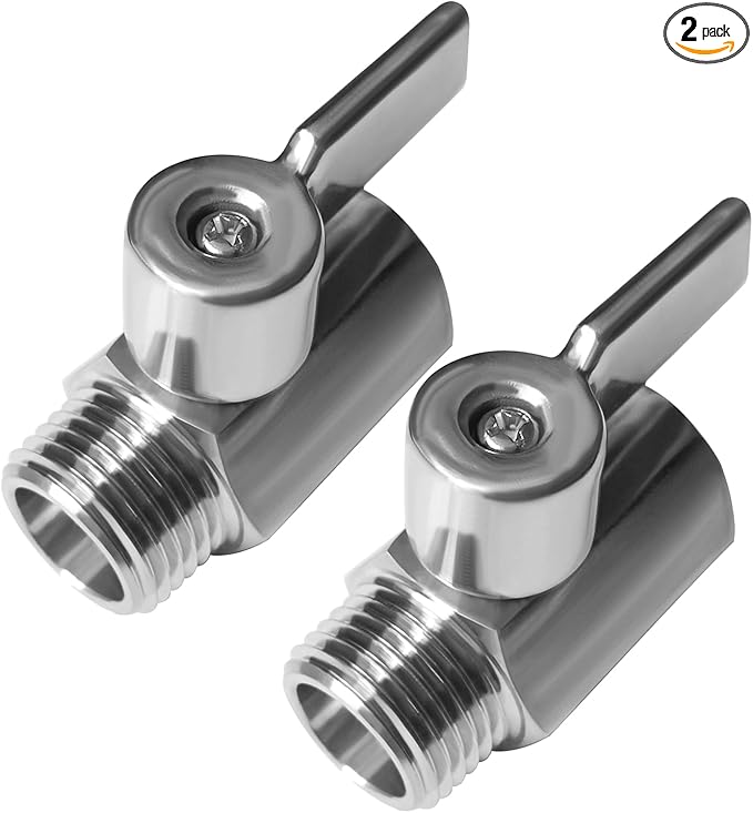 Beduan Mini Ball Valve Stainless Steel(316) 1/2" NPT Male x NPT Female Mini Ball Shutoff Valve (Pack of 2)