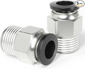 TAILONZ PNEUMATIC Male Straight 12mm Tube OD x 3/8 Inch NPT Thread Push to Connect Fittings PC12-N3 (Pack of 5)