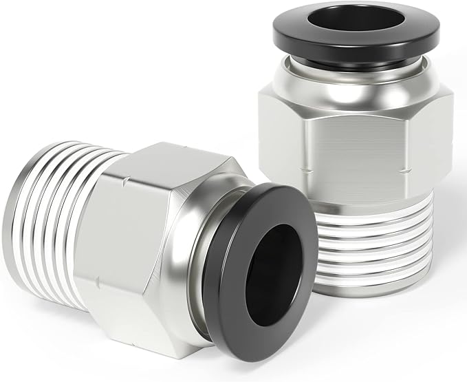 TAILONZ PNEUMATIC Male Straight 5/16 Inch Tube OD x 3/8 Inch NPT Thread Push to Connect Fittings PC-5/16-N3 (Pack of 10)