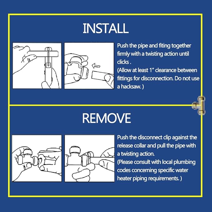 HQMPC Push Elbow Coupling with Union 3/4"X3/4" 2Pcs Push-to-Connect Plumbing Fittings Brass Pipe Connector Fittings for Copper PEX CPVC