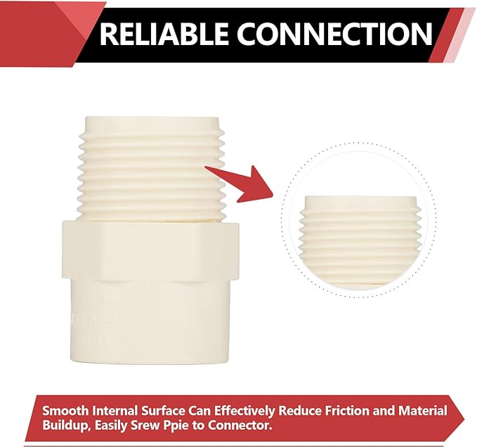 (50 Pack) EFIELD CPVC CTS Male Adapter Fittings, 3/4" Slip X 3/4" Male Thread,(CPVC034-10-50PCS)