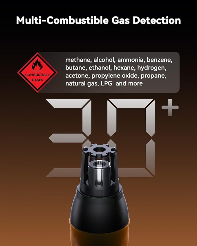 Natural Gas Leak Detector, Portable Combustible Gas Leak Detector Pen, Gas Sniffer Test Methane, Propane, Ethane, Toluene, Butane for Home, RV