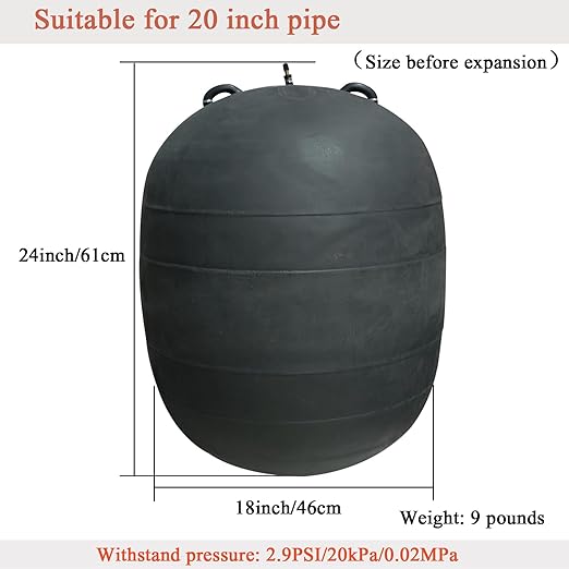 Inflatable Pipe Plug,Test Plug Plumbing,Sewer Test Plug,Inflatable Pipe Plug Balloon Plug,Pipe Test Plug,Plumbing Balloon Plug (20 inch)