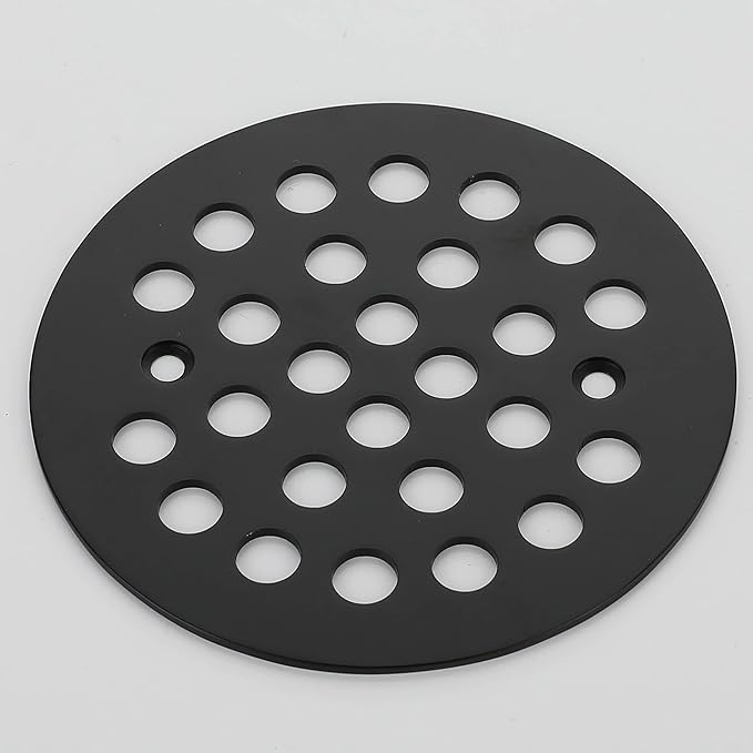 4-1/4 Inch Screw-in Shower Drain Cover Replacement Floor Strainer - Brushed Nickel, Brushed Gold, Oil Rubbed Bronze, Chrome, Antique Bronze, Black