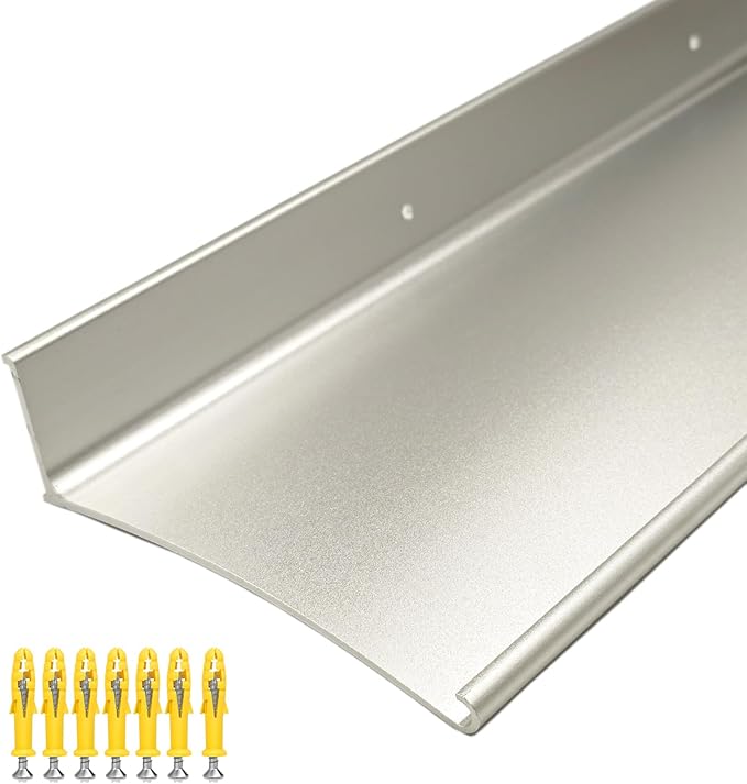 Extra Wide 5.12" W Door rain drip Guard Overhead,55.1" L Aluminum drip Cap for Exterior Doors Window Top,rain drip Edge Flashing,Water Deflector,rain Diverter,Anodized Silver 1PCS