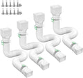 Rain Gutter Downspout Extensions, Downspout Extender for Rainwater Drainage Flexible, Down Spout Drain Extension Pipe and Extendable from 21 to 66 Inches (4 Pack, White)