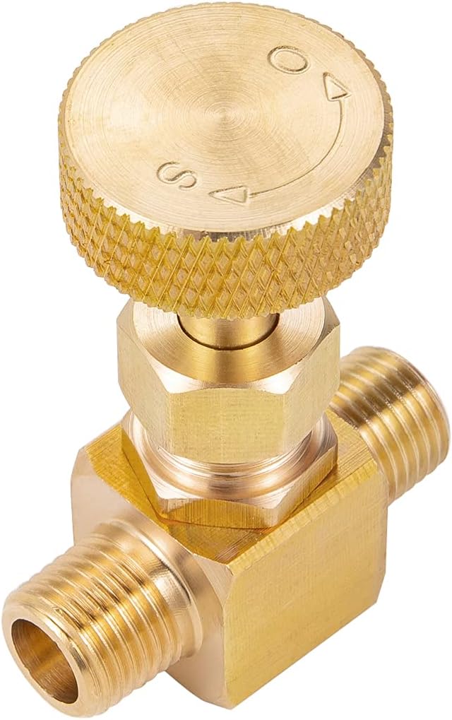 2 Piece Heavy Duty Brass Instrument Replacement Control Needle Valve 1/4" Npt Male X 1/4" Npt Male Connection