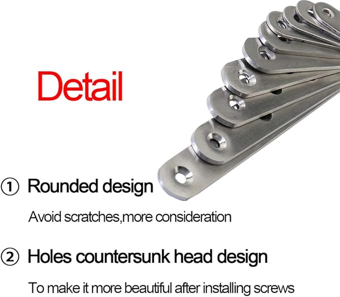 4 pcs 245mm / 9.7" Length 8 Hole Stainless Steel Straight Corner Brackets Flat Fixing Mending Brace Plates with Fixing Screws