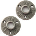 2Pack Inch Floor Flange Cast Iron Pipe Floor Threaded Pipe Fitting Industrial Steampunk Vintage Retro Decor Furniture DIY Wall Industrial (3/4 Inch)