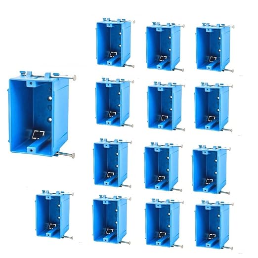 14-Pack-1-Gang PVC Electrical Outlet Box, 18 cu in Blue Switch Box - UL514C & UL263 Listed, Compatible with 7/10, 8/12, 9/14 AWG Wires