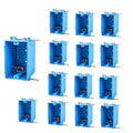 14-Pack-1-Gang PVC Electrical Outlet Box, 18 cu in Blue Switch Box - UL514C & UL263 Listed, Compatible with 7/10, 8/12, 9/14 AWG Wires