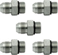 3/8" JIC Male x #6 SAE/ORB Male Straight Converter Hydraulic Pipe Adapter Fitting (5-PACK) | 6400-06-06