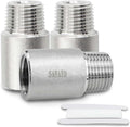 SANATO 3 Pcs SS 304 Forging Nipple Cast Piple, 1/2" NPT Male x 1/2" NPT Female Threaded, 50mm Piple Fittings