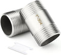 TAISHER 2PCS Stainless Steel Pipe Fittings, 1" BSP Male x 1" BSP Male Threaded, 2" Length Nipple Cast Pipe