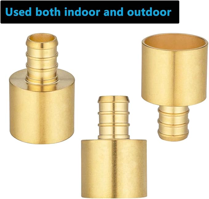 (10 Pack) Lidertik Copper to Pex Fittings, 1/2" Pex F1807 x 3/4" Female Sweat Adapter Brass
