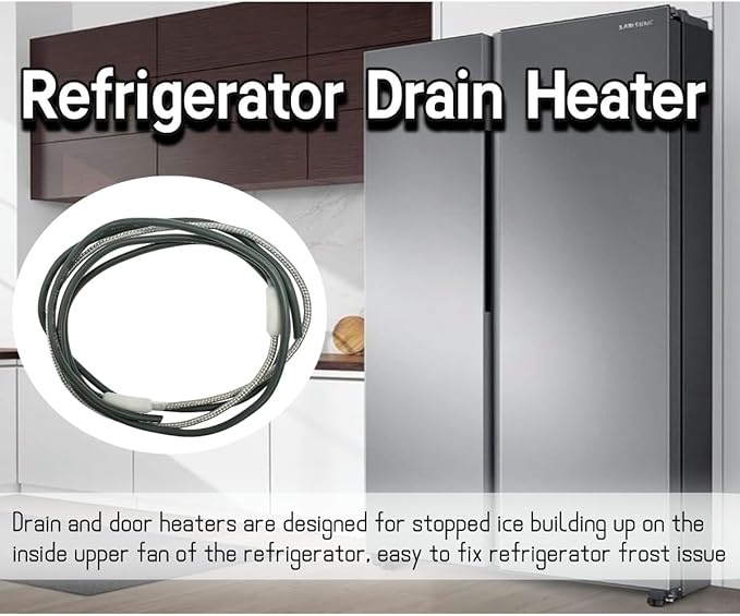 Braided Aluminum Drain Pan Heater,defrost Drain Heater,Compatible with Supco SH201,Suitable for 115V 15W, Length 25 Inches