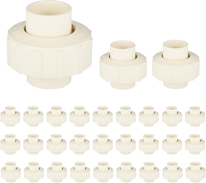 30 Pack) EFIELD 1" Inch CPVC Slip Union, CTS x CTS Union Solvent Connection Fittings,(CPVC032-30PCS)