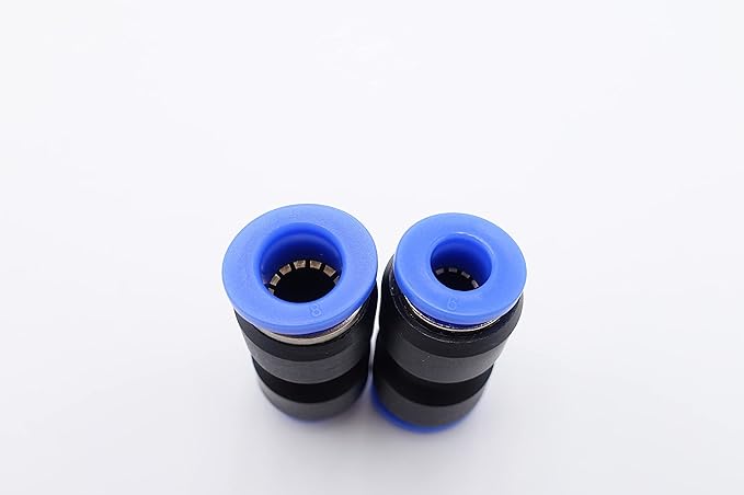 Push to Connect Fitting 8mm Tube OD x 6mm Tube OD Reducer, Pneumatic Air Water Straight Union Two Way Connector/Coupler (Pack of 5)