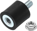 uxcell M5 Rubber Mounts, 1Pcs 15x15mm(DxH) Rubber Cylindrical Anti Vibration Isolator Shock Absorber with Lock Nut for Car Bobbin Generator Air Compressors