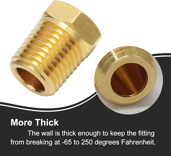 1/4 Inch NPT Male Thread to 1/8 Inch NPT Female Thread Brass Pipe Fitting, Reducing Hex Head Hose Bushing Adapter Convert Pack of 2