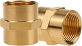 FNPT 3/4 Brass Hex Coupler, Female Pipe Fittings for Water/Oil/Gas Line,2PCS