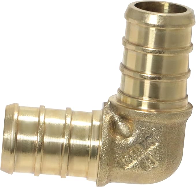 XFITTING 1/2 in Pex Elbow, Brass Pex B Crimp Fittings, 100 Pieces
